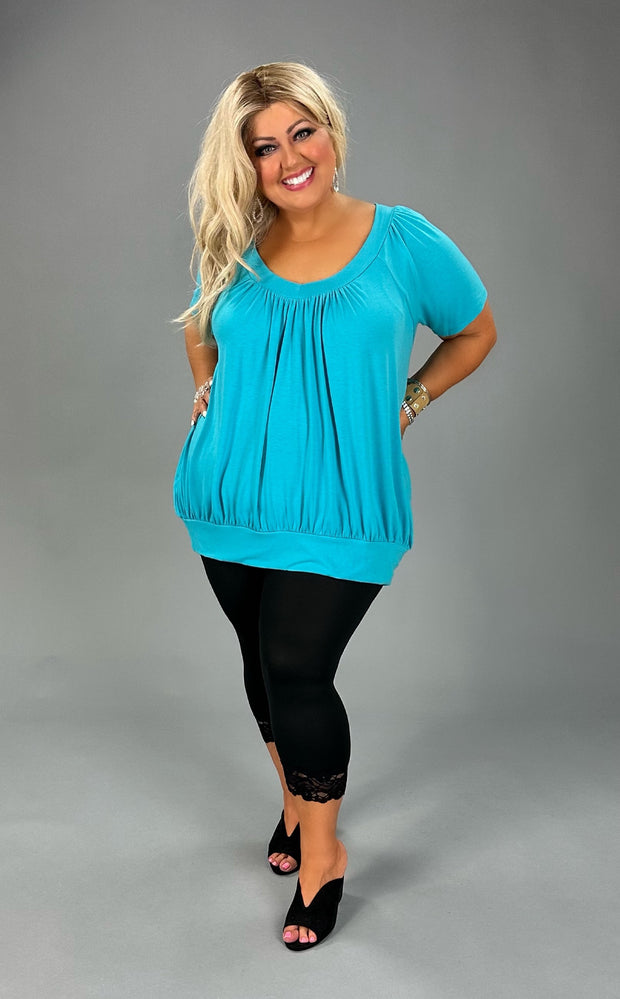 93 SSS-C {The Best Of The Best} Ice Blue V-Neck Top PLUS SIZE 1X 2X 3X