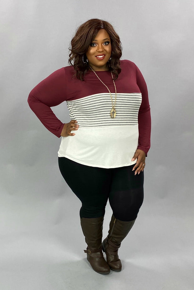 22 CP-X {Just Wine} Maroon White Contrast PLUS SIZE XL 2X 3X