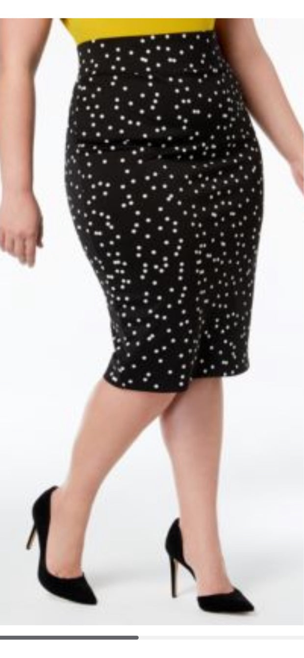 BT-M  M-109  {Alfani} Black Dot Skirt Retail $69.50 PLUS SIZE 22w