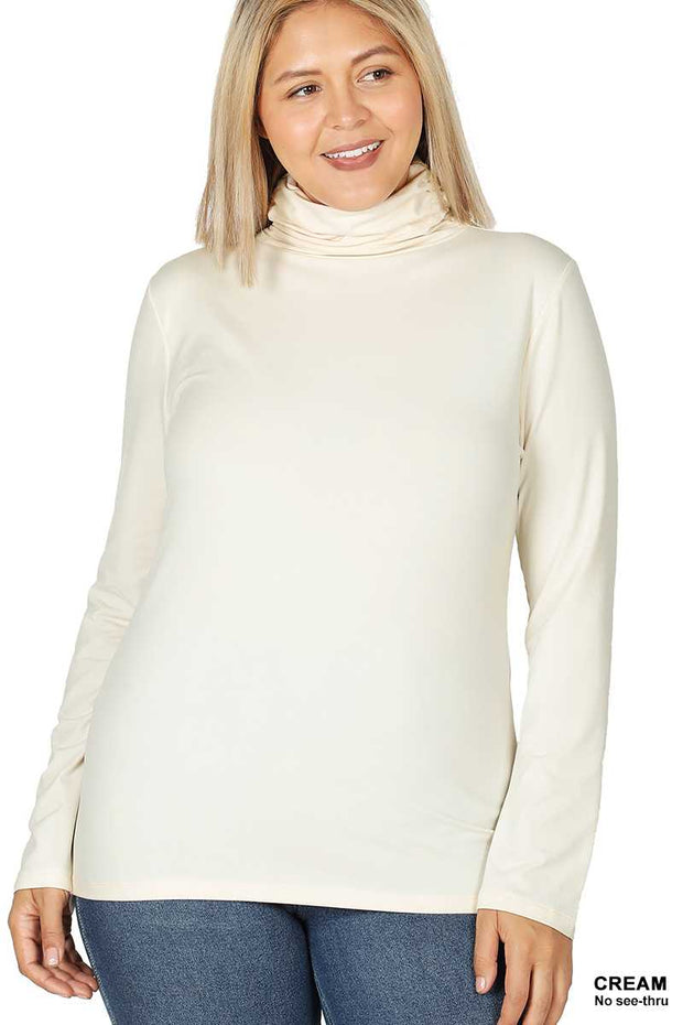 56 SLS-E {Best There Is} Cream Gathered Turtleneck Top PLUS SIZE 1X 2X 3X