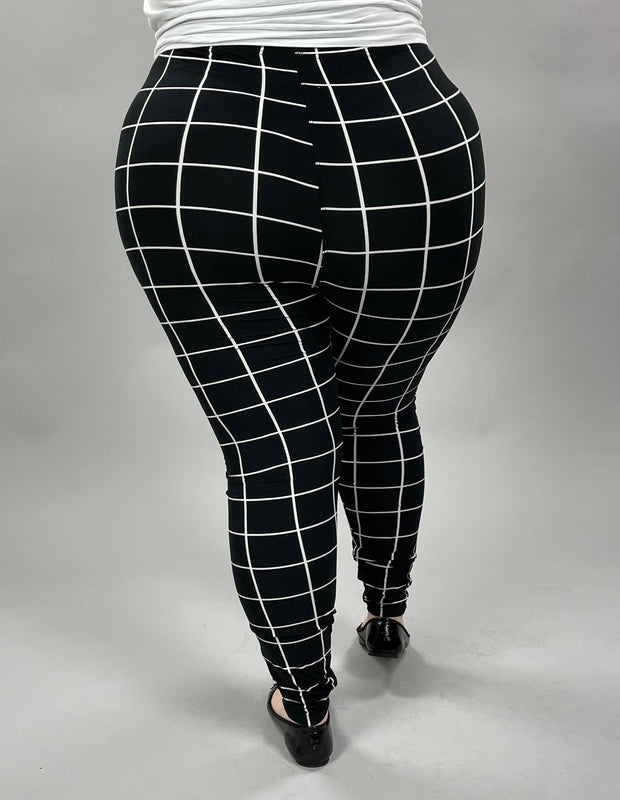 LEG-R {On Another Page} Black Checkered Leggings EXTENDED PLUS SIZE 3X –  Curvy Boutique Plus Size Clothing