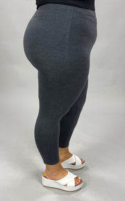 LEG-65 {Off Campus} Charcoal Gray Capri Legging Plus Size 1X 2X 3X