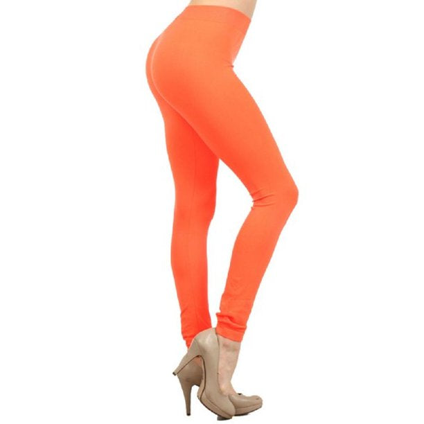 LEG-51 {Horizons) Orange Butter Soft Full Length Leggings Plus Size