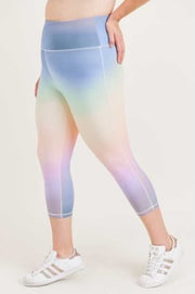 LEG-44 {Pastel Delight} Pastel Tie Dye Capri PLUS SIZE XL, 1X, 2X, 3X