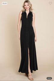 LD-H {Glimpse Of Glamour} Black Maxi Dress PLUS SIZE 1X 2X 3X