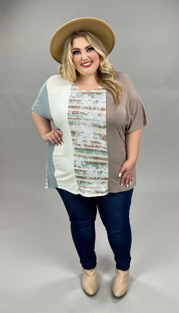85 CP-A {Break the Mold} SALE! Multi-Color/Striped Top PLUS SIZE 1X 2X 3X