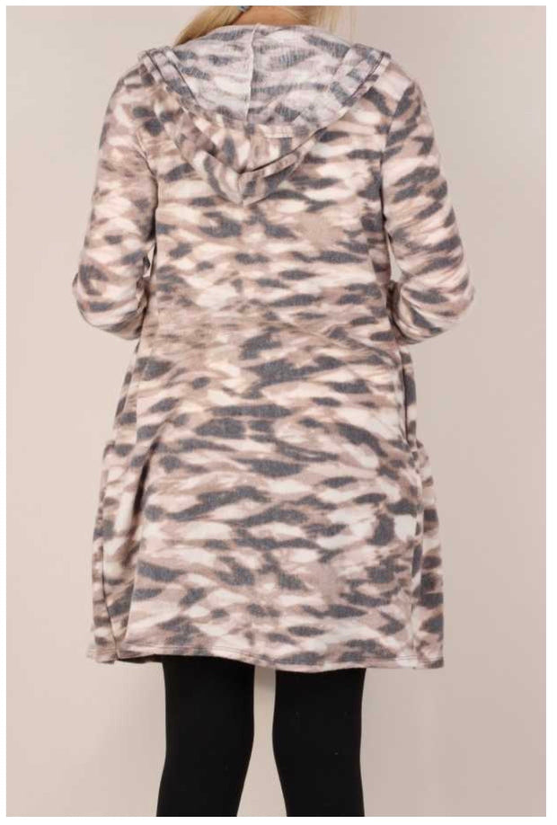 OT-A {Fitting In Nicely} Mocha Grey Soft Knit  Cardigan PLUS SIZE XL 2X 3X