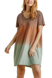 20 CP-B {Fiery Soul} UMGEE Chocolate Mint Ombre Dress PLUS SIZE XL 1X 2X