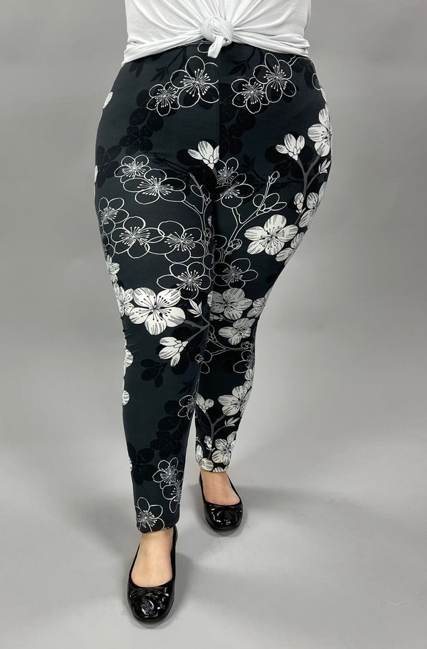 LEG-12 {Beg For It} Charcoal Gray Floral Leggings EXTENDED PLUS SIZE 3 –  Curvy Boutique Plus Size Clothing