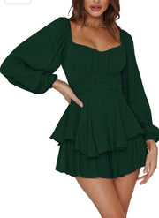 11 RP-A {Be Fearless} Green Romper w/ Tie PLUS SIZE XL