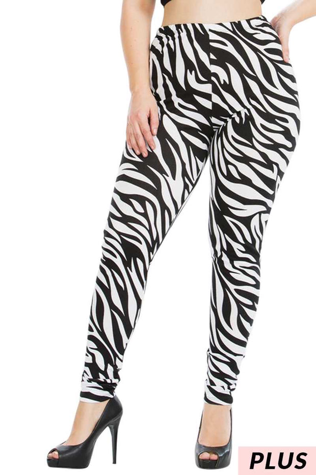BT-99 {Zebra Run} Zebra Print Leggings PLUS SIZE 1X 2X 3X – Curvy Boutique Plus  Size Clothing