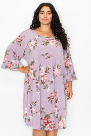 31 PQ-D {Treasured Moments} Dusty Lilac Floral Dress EXTENDED PLUS SIZE 4X 5X 6X