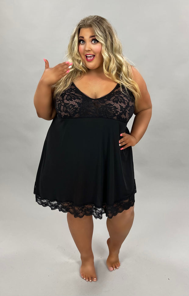 99 SV {Got What You Need} Black Lace Chest Lingerie Gown CURVY BRAND!!!!!!  PLUS SIZE 1X 2X 3X 4X 5X 6X