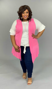 OT-B {Never Hear Me Complain} Asymmetrical Soft Pink Vest