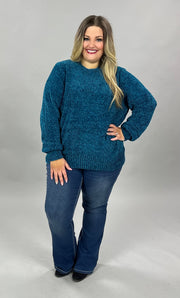 21 SLS-B {Feeling Cozy} Teal Bubble Sleeve SALE !!! Sweater PLUS SIZE 1X 2X 3X