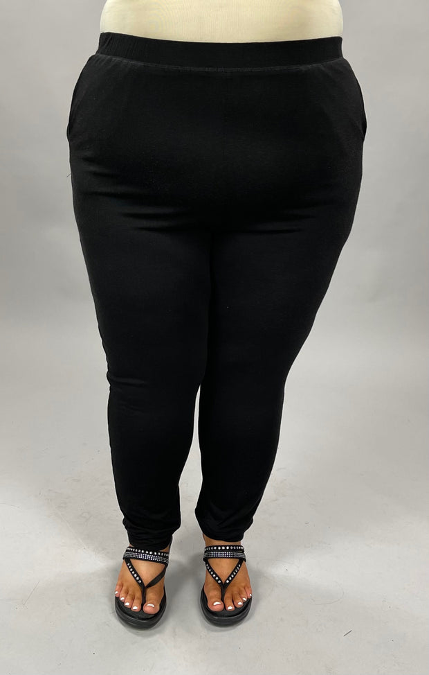 BT-99 {Perfect Pair} "Buttersoft" Black Cuffed Leggings PLUS SIZE 1X 2X 3X