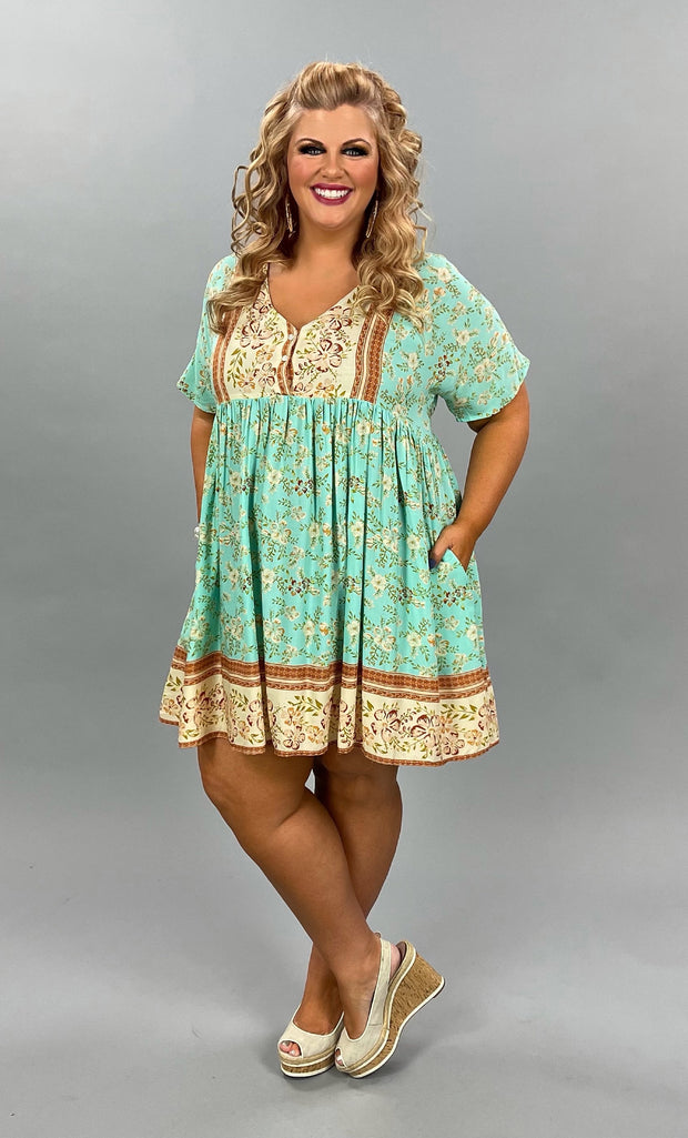 73 PSS-B {Confidently Yours} UMGEE Mint Baby Doll Tunic Plus Size XL 1X 2X