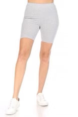 LEG-60 {Confident Choice} Grey Biker Shorts PLUS SIZE 1X 2X 3X