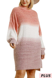 23 PLS-G {Lady Like} Umgee Peach Sweater Dress PLUS SIZE XL 1X 2X