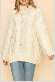 29 SLS-A {Cloud Gazing}  Beige  Sweater PLUS SIZE 1X/2X  2X/3X