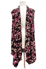 31 OT {Captured Your Desire} Wine Animal Print Vest EXTENDED PLUS SIZE 3X 4X 5X