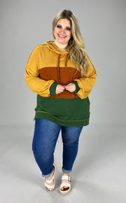 59 HD-B [Gold Dust} Mustard Long Sleeve Hoodie PLUS SIZE 1X 2X 3X