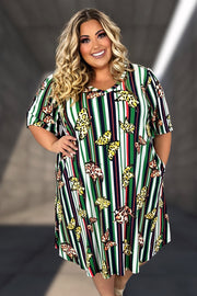 57 PSS-F {Fly With Me} SALE!! Multi-Color Butterfly Print Dress EXTENDED PLUS SIZE 3X 4X 5X