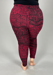 BT-99 {You're Gonna Love These} Black/Burgundy Leggings  X-PLUS SIZE