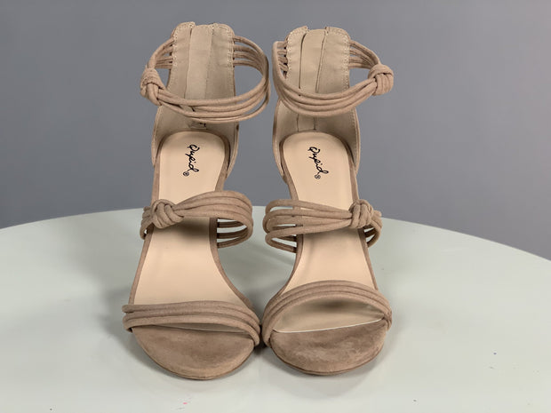 Shoes {Make Your Own Way} Taupe Multi Strap Heels