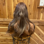 {Kendale} Brown Blonde Highlight Long Straight Wig