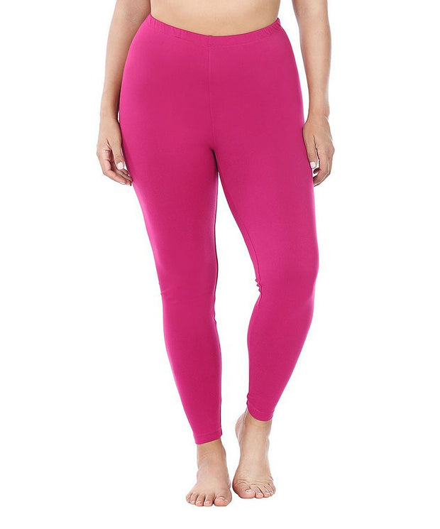 LEG-9 {Can't Be Beat) Magenta Butter Soft Full Length Leggings Plus Size