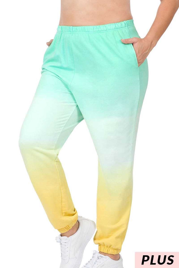 BT-99 {My Personal Best} Mint/Yellow Dip-Dye Joggers PLUS SIZE 1X 2X 3 –  Curvy Boutique Plus Size Clothing