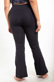 LEG-16 {So Carefree} Black Flared Yoga Pants PLUS SIZE XL 1X 2X 3X