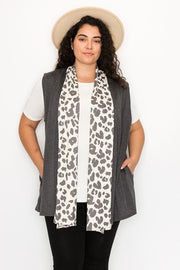 30 OT-R {Right Beside You} Charcoal Vest w/Animal Print Tie CURVY BRAND!!! EXTENDED PLUS SIZE 4X 5X 6X