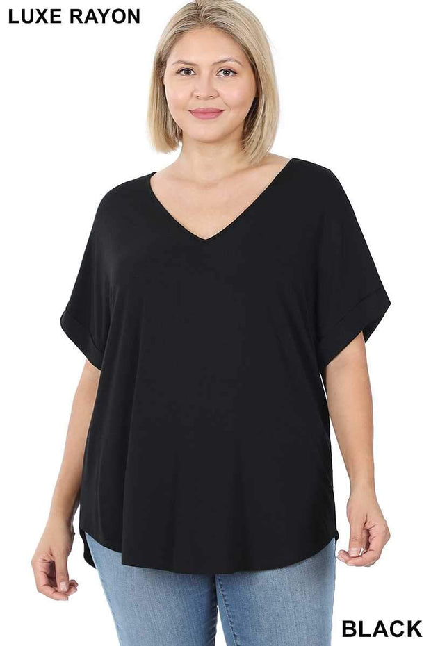 41 SSS-W {Song Of Love} Black Short Sleeve Top PLUS SIZE XL 2X 3X – Curvy  Boutique Plus Size Clothing