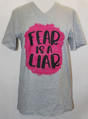 27 GT {Fear Is A Liar} Grey Graphic Tee PLUS SIZE 3X