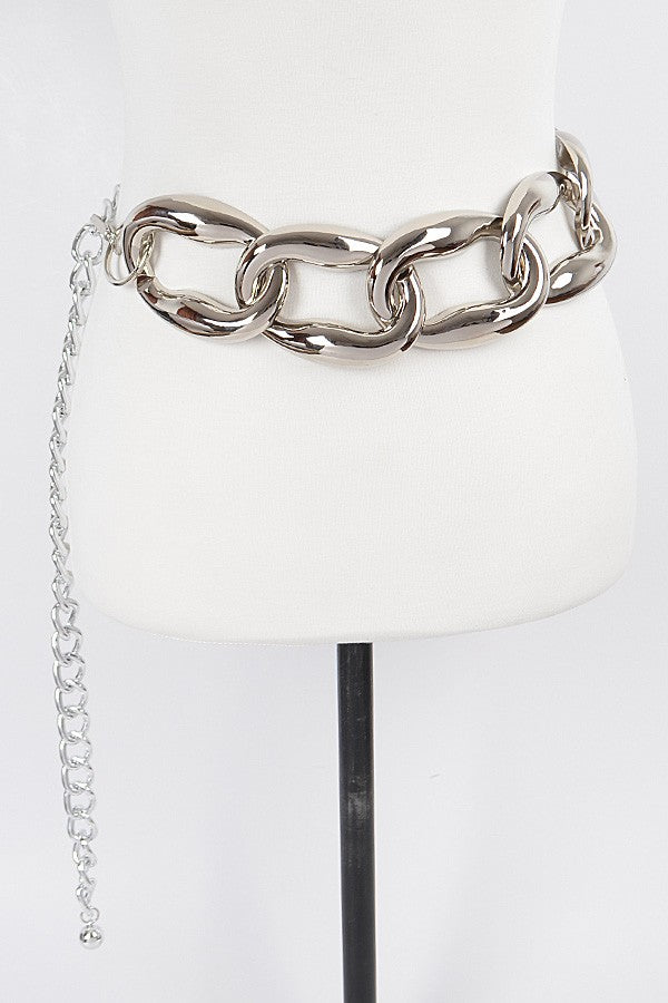 BELTS {Chains} Silver Link Chain Belt EXTENDED PLUS SIZE