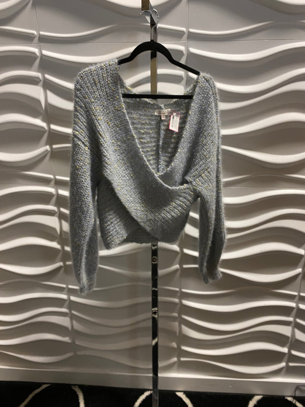 SD (Show Stopper) Cropped Gray/Gold Sweater