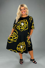 99 PSS-R {Blissful Beginnings} Black Lg. Floral Print Dress EXTENDED PLUS SIZE 4X 5X 6X