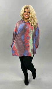17 HD-Z {Choose Happiness} Red Tie Dye Hoodie CURVY BRAND EXTENDED PLUS SIZE 3X 4X 5X 6X
