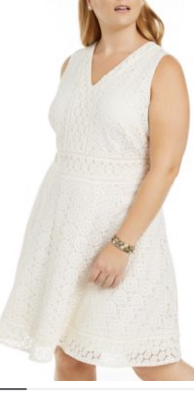 LD-D M-109 {Charter Club} Cream Lace Dress Retail $109.50 PLUS SIZE 2X  4X