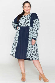 36 CP-E {Out And About} Mint Animal Print Dress SALE!! PLUS SIZE 1X 2X 3X
