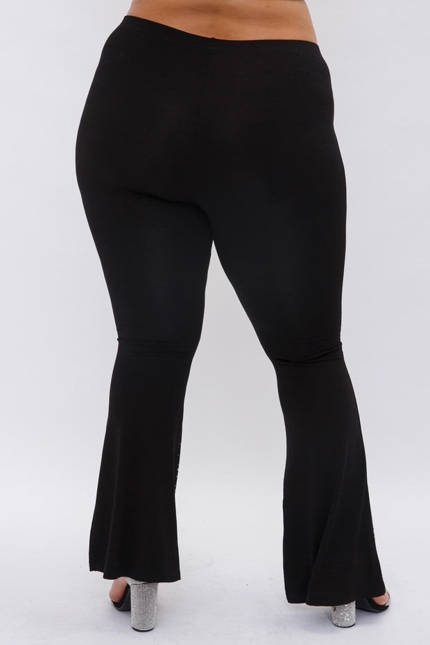 BT-E {Where Time Began} VOCAL Black Flared Pants w/Studs PLUS SIZE XL –  Curvy Boutique Plus Size Clothing