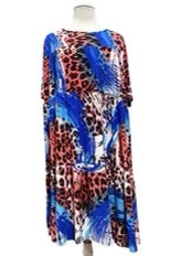89 PSS {Meant To Wow} Royal Blue Leopard Tiered DressEXTENDED PLUS SIZE 3X 4X 5X