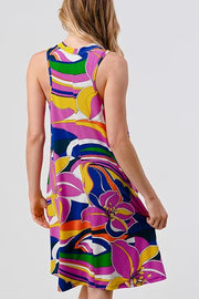 85 SV-A {Peak Your Interest} *Purple/Multi-Color Printed Dress PLUS SIZE 1X 2X 3X