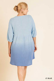 PSS-E {Atmosphere} "UMGEE" Blue Gradient Babydoll Dress PLUS SIZE XL 1X 2X