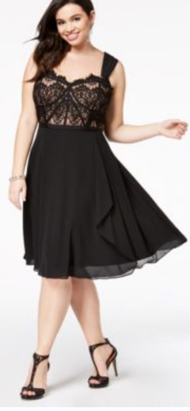 LD-A  M-109 {City Chic} Black Lace Dress Retail $149.00 PLUS SIZE 22W