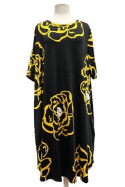 99 PSS-R {Blissful Beginnings} Black Lg. Floral Print Dress EXTENDED PLUS SIZE 4X 5X 6X