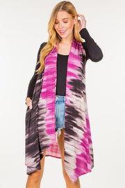 77 OT-Z {Confident Attitude} Magenta Tie Dye Vest PLUS SIZE 1X 2X 3X