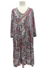 92 PQ-N {Captured Style} Multi-Color Paisley Tiered Dress EXTENDED PLUS SIZE 3X 4X 5X